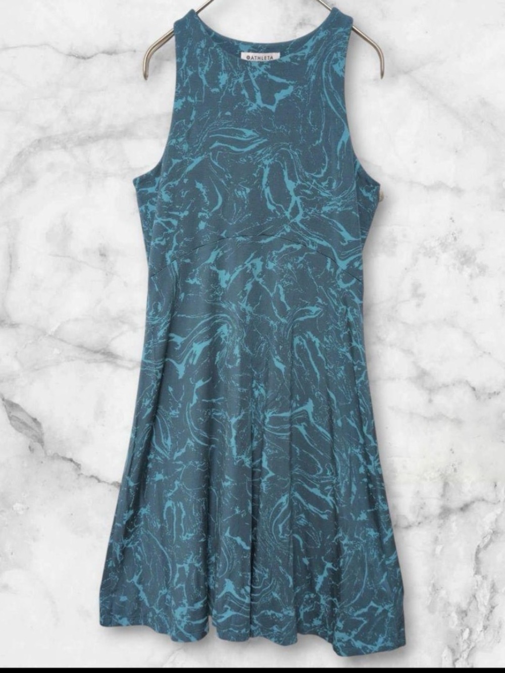 Athleta Teal Santorini Tank Dress Medium Petite